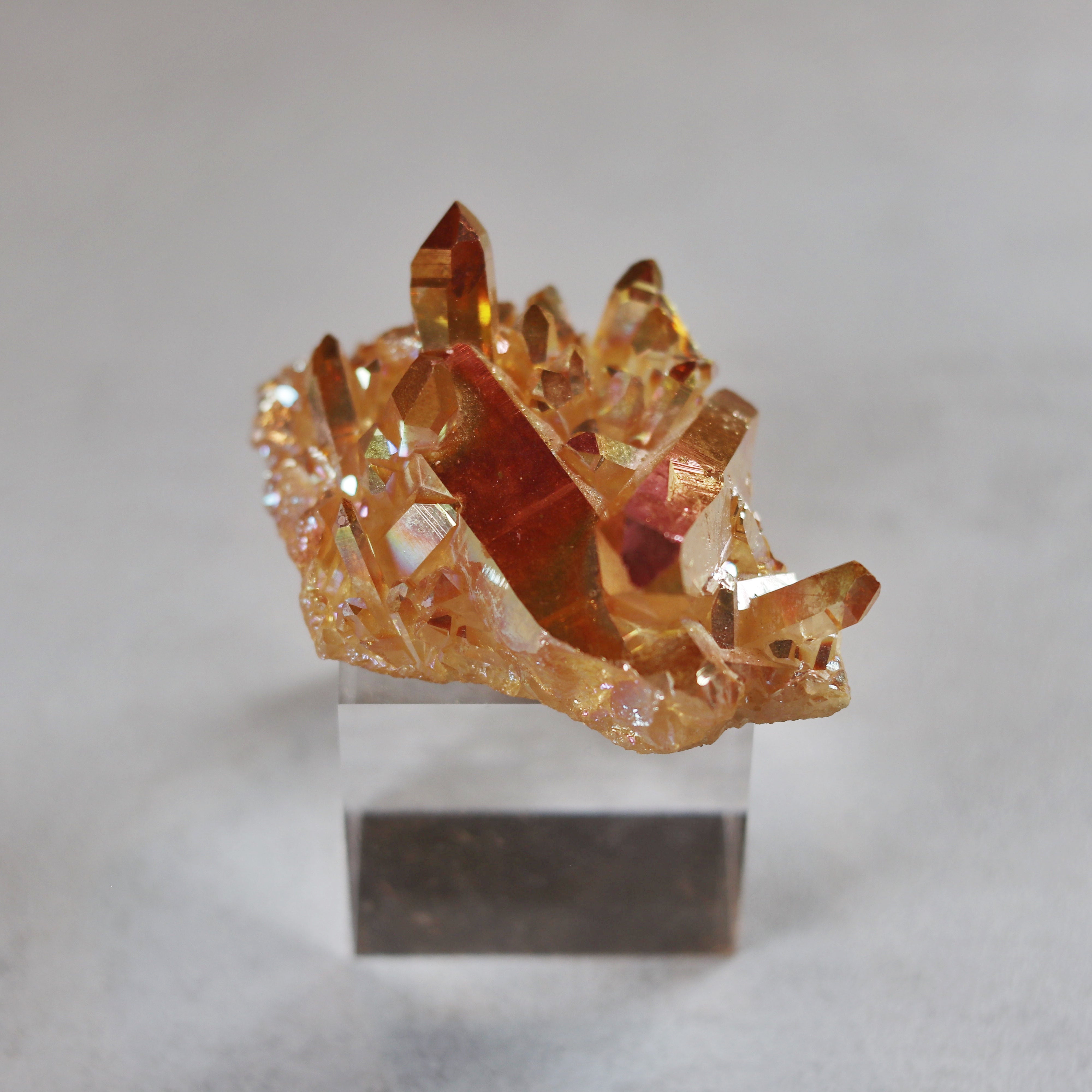 Sunset Aura Quartz Cluster - A