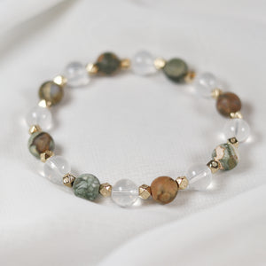 Rainforest Jasper x Moon Quartz Bracelet