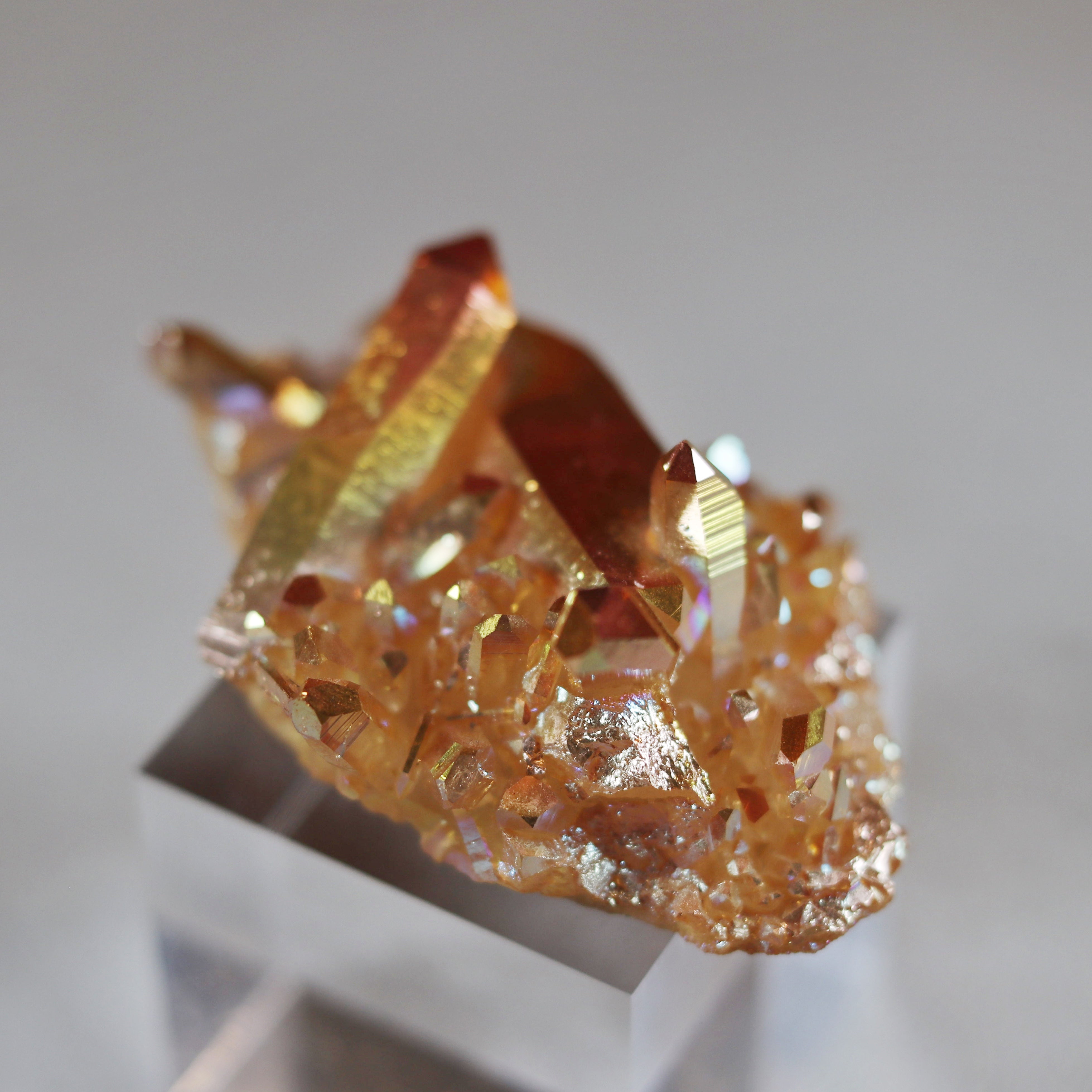 Sunset Aura Quartz Cluster - A